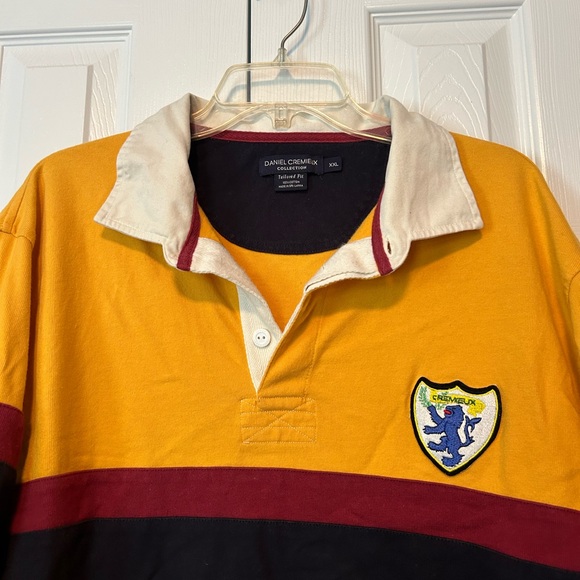 Daniel Cremieux Rugby Long Sleeve Collared Shirt Mens 2XL 100%Cotton Embroidered - Picture 4 of 16